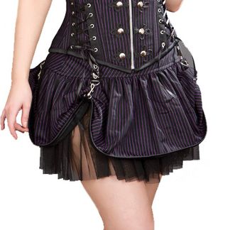 Pirate - Mini/skirt - Purple/Black/stripes - Burleska