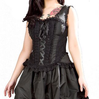 Jasmin - Overbust - Black - Taffeta - Burleska