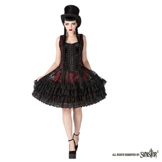 Valentina Dress Zwart-Bordeaux