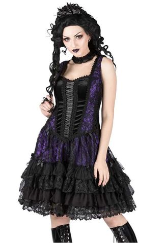 Valentina 1041 dress zwart-paars