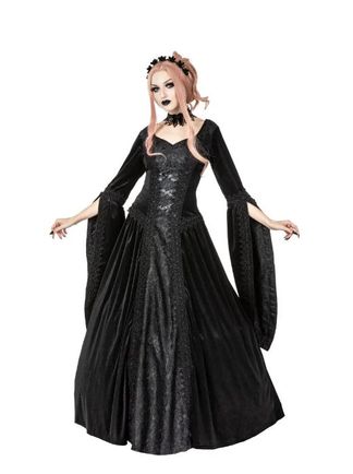 Sinister 1224 Autumn gothic jurk zwart