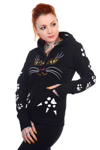 Cat face hooded sweater