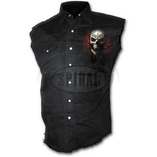 GAME OVER - Sleeveless Stone Washed Worker Black