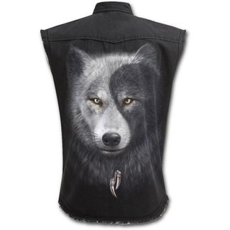 Wolf chi worker shirt in zwart met druk knopen