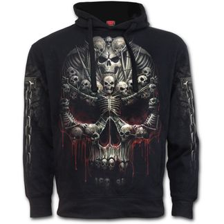 Death bones side pocket hooded sweater in zwart