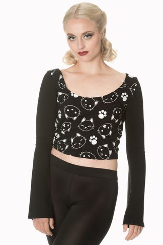 Purrrrfect Kitty Flare sleeve top