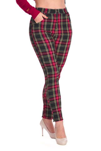 Banned Black tartan power trouser