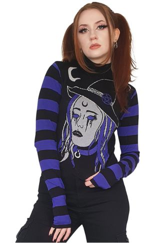 Laetitias's covenstead purple striped jumper