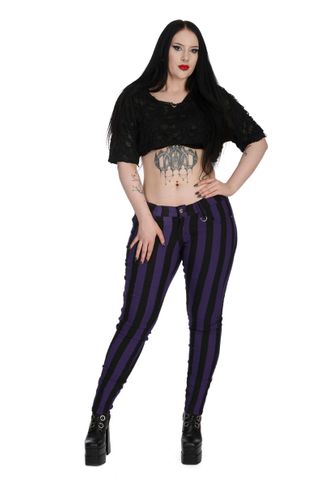 Forever yours striped broek zwart/paars