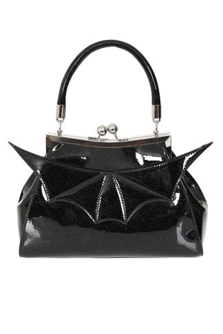 Zwarte Elvira shimmer handtas