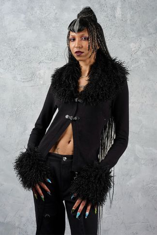 Black Wicked Rose Cardigan