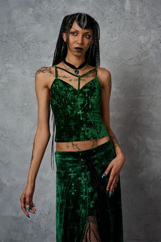 Green sanctum velvel top