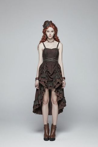 steampunk geplooide jurk