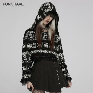 Punk rave short skull sweater