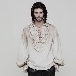 Steampunk men shirt off-white