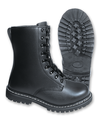 Combat boots para zwart leder