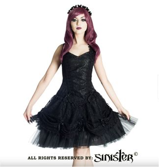 Sinister 964 Ursula gothic lolita mini jurk zwart sinister
