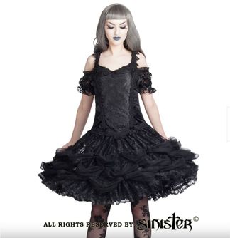 Sinister 974Cecile Lolita gothic mini jurk zwart sinister