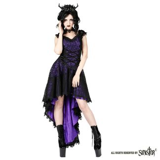 Melanie Gothic dress paars-zwart Sinister