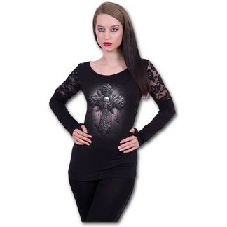 CRUCIFIX - Shoulder Lace Top Black
