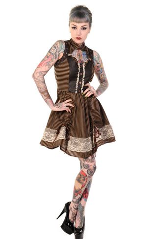 Steampunk mini dress