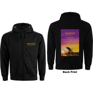 Queen (unisex) zipped hooded sweater-Bohemian Rhapsody movie poster (backprint)