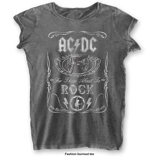 AC/DC  Cannon swig (burn out) Lady T-shirt (charcoal)