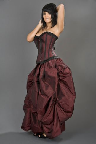 Ballgown skirt burgundy taffeta - Burleska - Gothic & Victorian