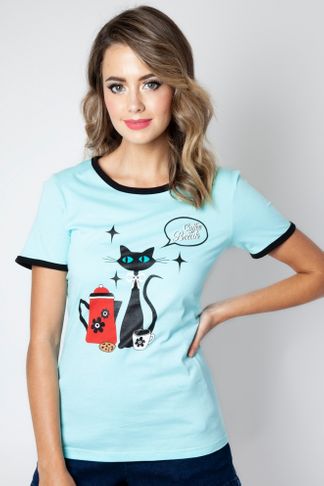 Coffee break cat T-shirt