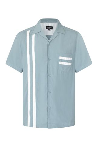 Lucky stripe bowling shirt (blauw)