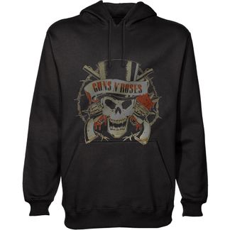 Guns&roses Distressed Skull Hooded Sweater