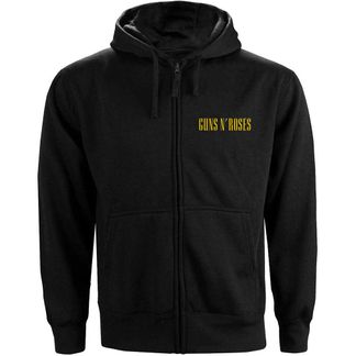 Guns N' Roses dames sweater met rits & capuchon Classic logo (backprint)