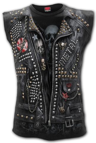 Goth metal mouwloos T-shirt All-over printed