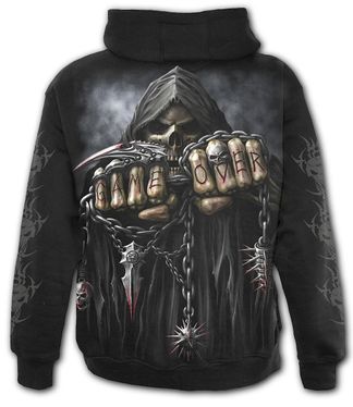 Game over zip hooded sweater