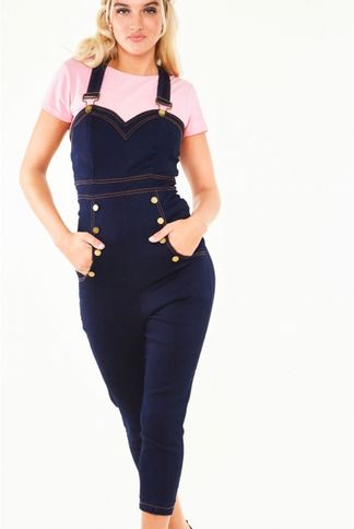 Monica Denim Overalls Skinny Jumpsuit