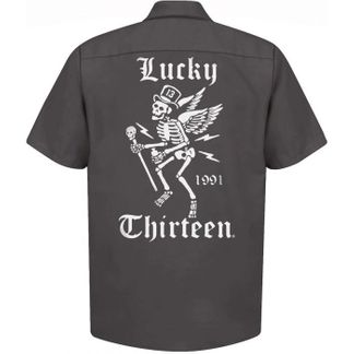 Lucky13 Winged Skully Workershirt (charcoal)