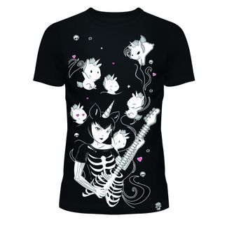Miss unicorn Cup cake cult T-shirt zwart