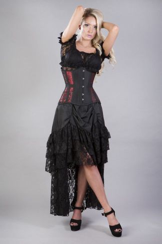 Morgana Onderborst corset Burgundy Taffeta