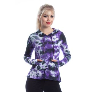 Ottilie hood paars/zwart tie dye