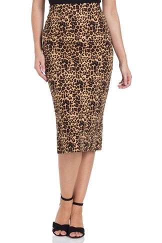 Izzy Leopard Print Wiggle Skirt