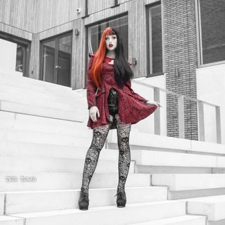 Skull & Web net tights