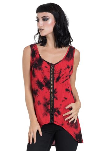 Tie-Dye vest zwart-rood