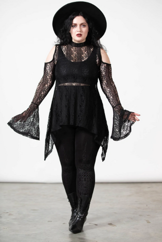 Acantha longsleeve lace top killstar