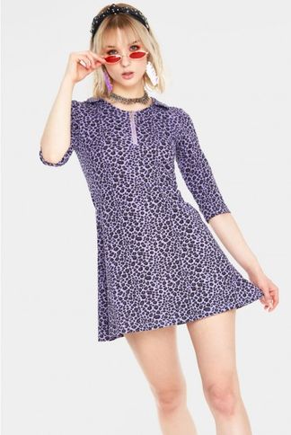 Leopard dress paars