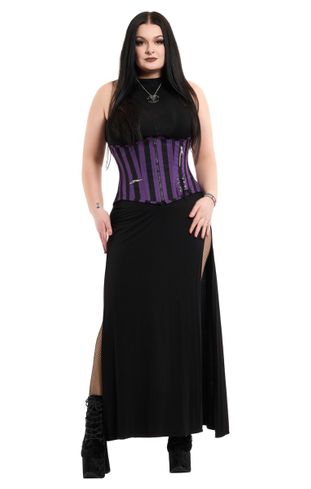 Punk onderborst korcet black/purple thick stripe