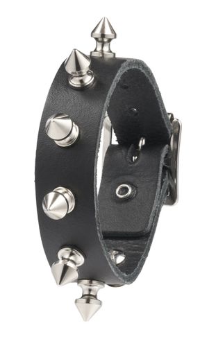 1row spike armband echt leder Wb119