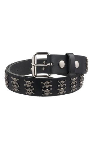 crossbone en skulls riem echt leder 