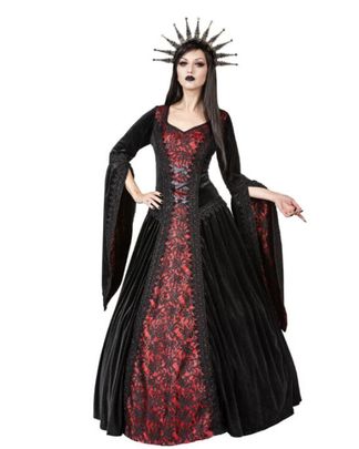 Sinister 1224 Autumn Longdress black/bordeaux