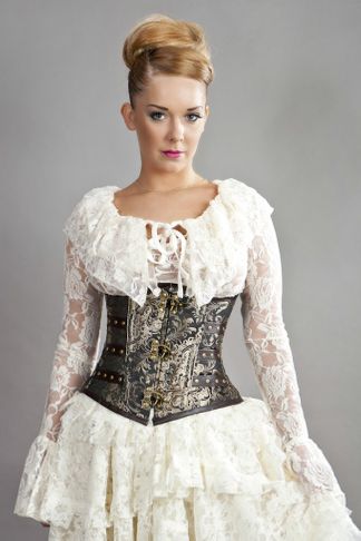 BURLESKA - C-Lock underbust corset gold king brocade