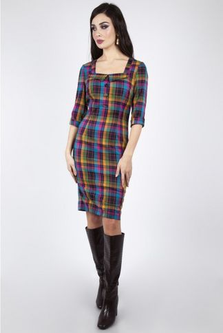 Camilla plaid pencil dress